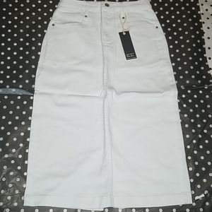 JC&JQ Premium Stretch White Denim Pencil Skirt